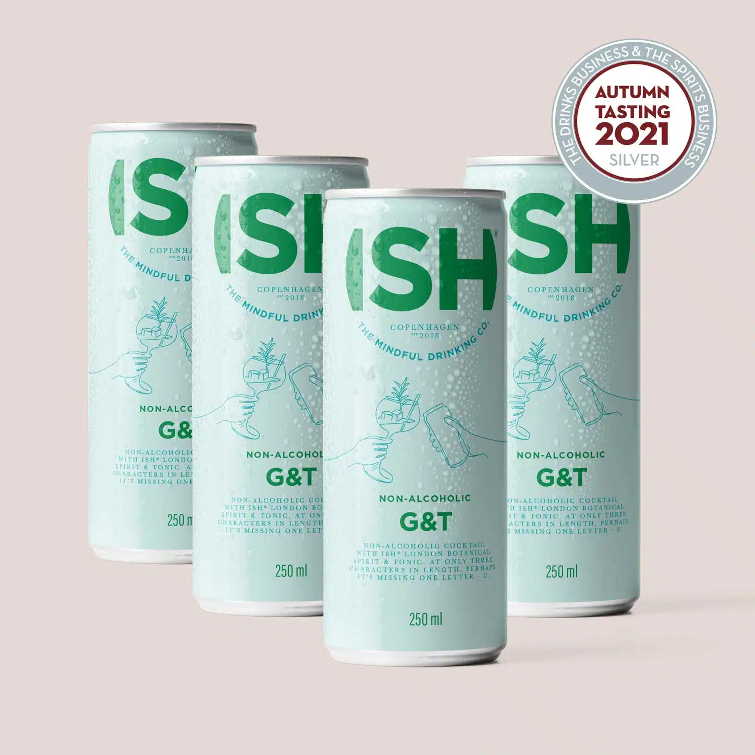 Non-alcoholic cocktail ISH Gin & Tonic 4 x 250 ml